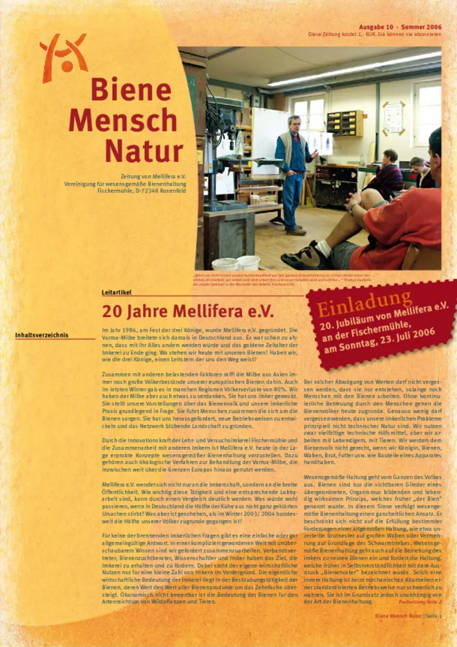 Cover von »Biene Mensch Natur« Ausgabe 10 | Sommer 2006