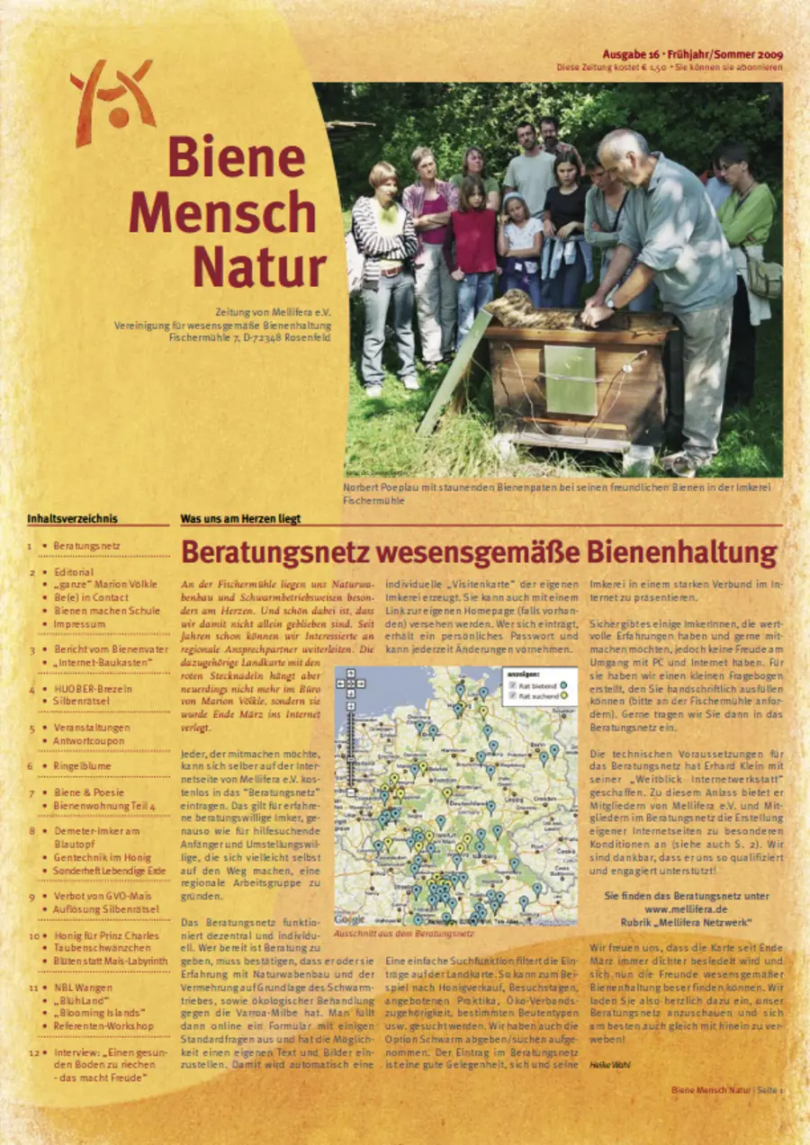 Cover von »Biene Mensch Natur« Ausgabe 16 | Fr&uuml;hjahr/Sommer 2009