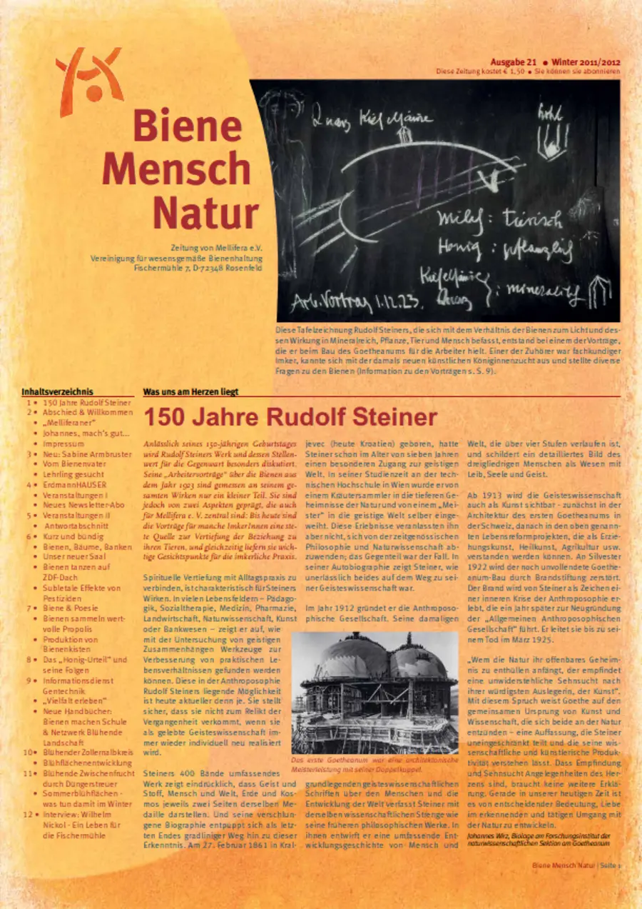 Cover von »Biene Mensch Natur« Ausgabe 21 | Winter 2011/2012