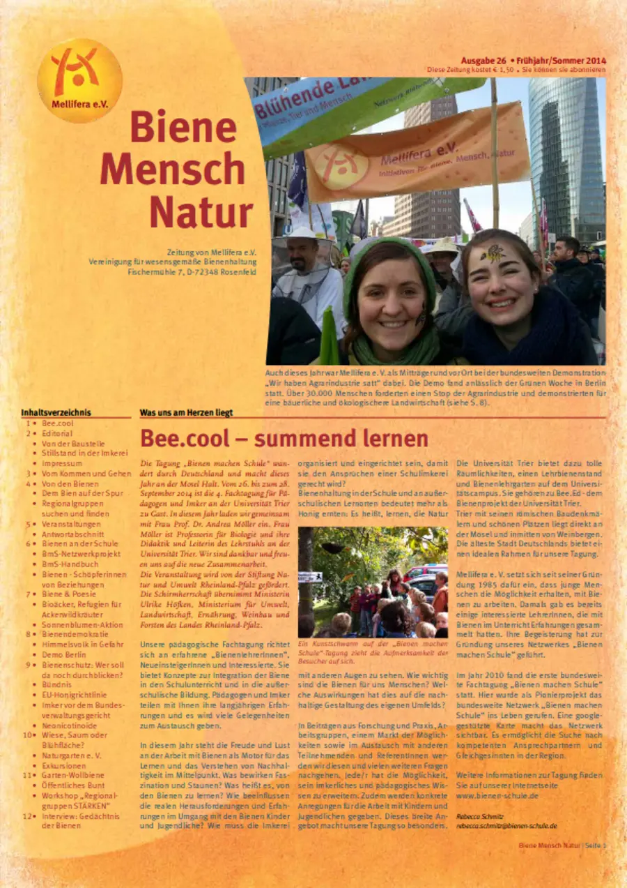 Cover von »Biene Mensch Natur« Ausgabe 26 | Fr&uuml;hjahr/Sommer 2014