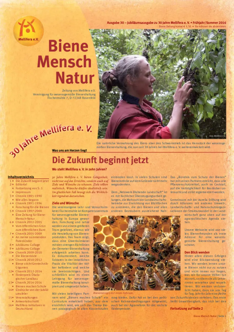 Cover von »Biene Mensch Natur« Ausgabe 30 | Fr&uuml;hjahr/Sommer 2016