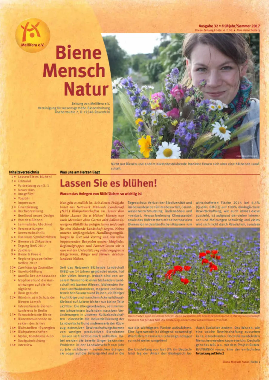 Cover von »Biene Mensch Natur« Ausgabe 32 | Fr&uuml;hjahr/Sommer 2017
